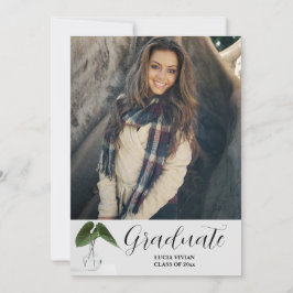 Klassische Pflanze Pot Script 5 Foto Memory Abschl Einladung