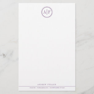 Klassische Pflaumen-mit Monogramm Briefpapier