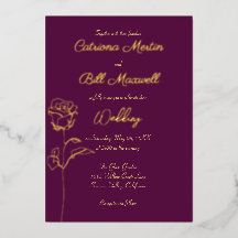Klassische Pflaumen-Purple- und Goldfolie-Hochzeit
