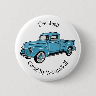Klassische Pickup-Truck-Cartoon-Illustration Button