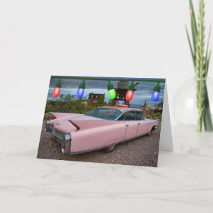 KLASSISCHE PINK CADDY KLASSIKER WEIHNACHTSKARTE FEIERTAGSKARTE