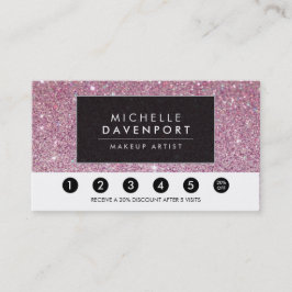 Klassische Pink Glitzer Salon Loyalty Punch Card Treuekarte