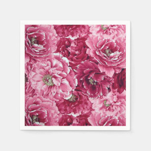Klassische Pink-Peonies-Cluster   Floral Napkins Serviette
