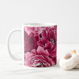 Klassische Pink-Peonies-Cluster Tasse