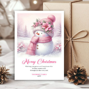 Klassische Pinkmas editierbare festliche Szene Wei Feiertagskarte