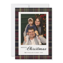 Klassische Plaid-Weihnachten 5-Foto-Collage Tartan