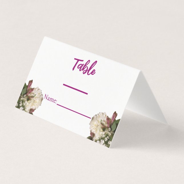 Klassische Platzkarte der weißen botanischen Flora (Rückseite)