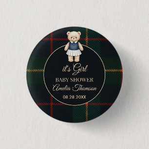Klassische Polo-Teddybär-Preppy-Karobaby-Party  Button