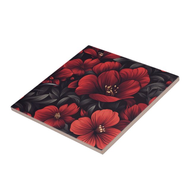 Klassische portugiesische Rose Keramik Tiles Fliese (Seite)