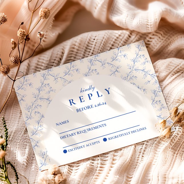 Klassische Porzellanblaue Abschlussfeier RSVP Karte (Von Creator hochgeladen)