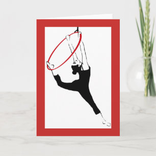 Klassische Pose der Luftschleife in Rot und Schwar Karte