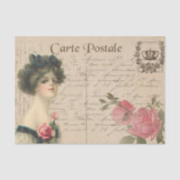 Klassische Postkarte/Viktorianische Dame mit Rose