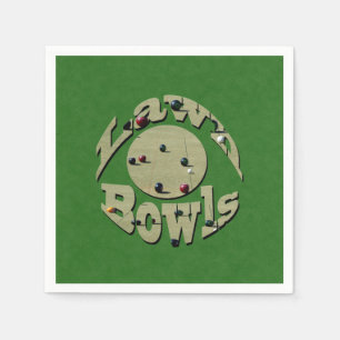 Klassische Präzision: Logo für "Bowls" auf kreisfö Serviette