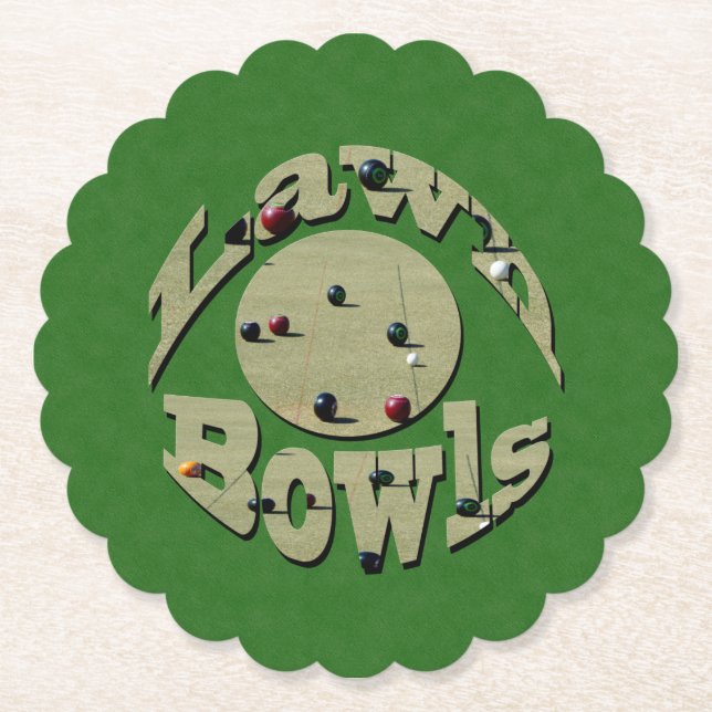 Klassische Präzision: Logo für "Bowls" auf kreisfö Untersetzer (Vorderseite)