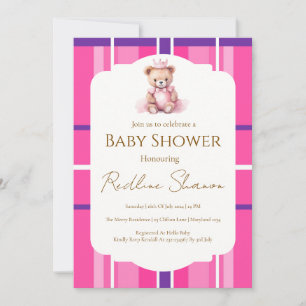 Klassische preppy Teddybär-Baby-Shower-Einladung Einladung