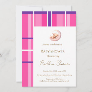 Klassische preppy Teddybär-Baby-Shower-Einladung Einladung