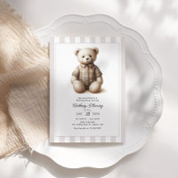 Klassische Preppy-Vintage-Teddybär-Geburtstagsfeie