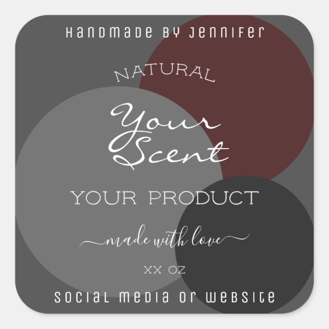 Klassische Produktverpackungsmarken Dunkelgrauer B Quadratischer Aufkleber (Vorderseite)