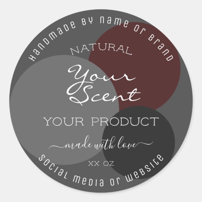 Klassische Produktverpackungsmarken Dunkelgrauer B Runder Aufkleber (Vorderseite)