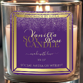 Klassische Produktverpackungsmarken Lila und Gold Quadratischer Aufkleber