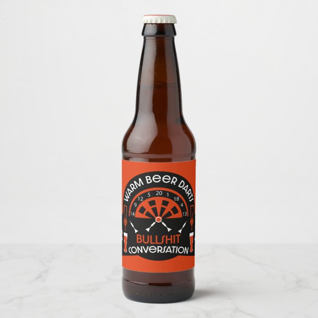 Klassische Pub Darts Bierflaschenetikett (Vorderseite)