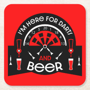 Klassische Pub Darts Rechteckiger Pappuntersetzer