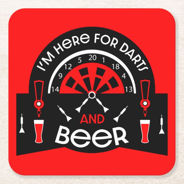 Klassische Pub Darts Rechteckiger Pappuntersetzer (Vorderseite)