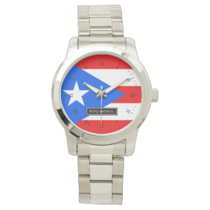 Klassische puerto-rikanische Flagge Armbanduhr