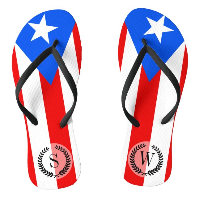 Klassische puerto-rikanische Flagge Flip Flops (Fußbett)