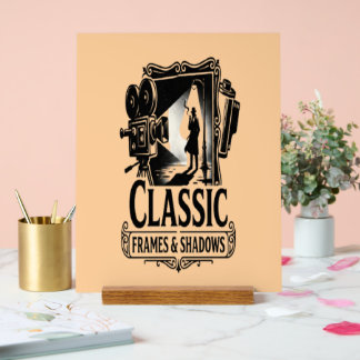 Klassische Rahmen & Schatten Vintage Noir Kino Acr Acrylschild