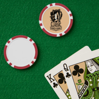 Klassische Rahmen & Schatten Vintage-Noir-Kino-Pok Pokerchips
