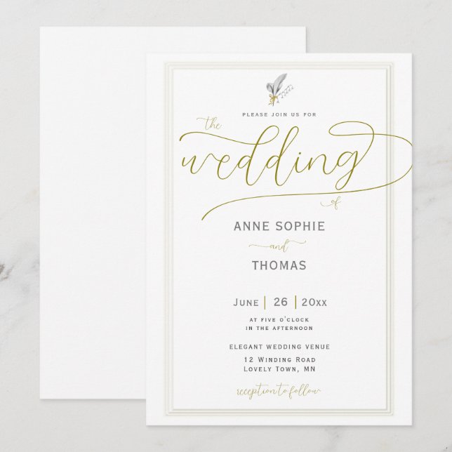 Klassische Rahmenfrühlingssonne im Tal Einladung (Vorne/Hinten)