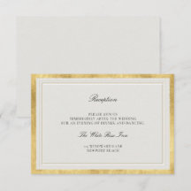 Klassische Rahmung Faux Gold Ecru Hochzeitsempfang