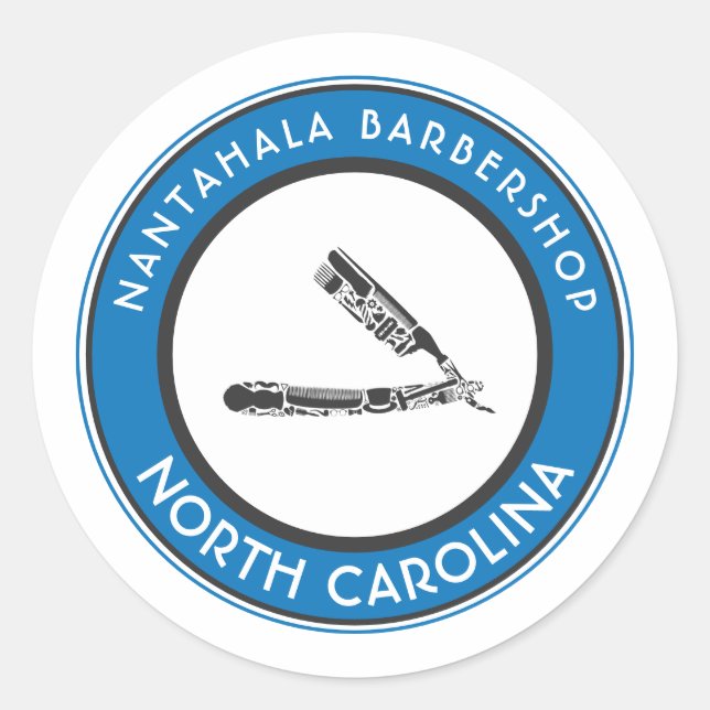 Klassische Rasierkorrektur-Ikonen für den Barbersh Runder Aufkleber (Vorderseite)