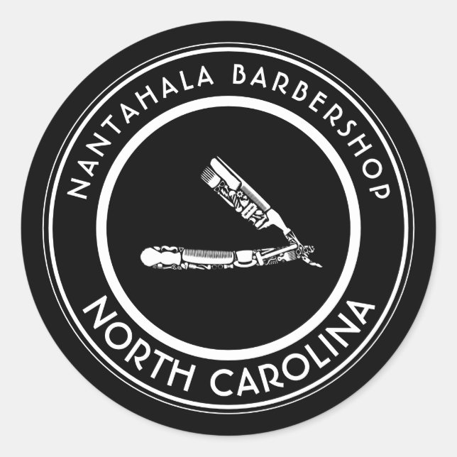 Klassische Rasierkorrektur-Ikonen für den Barbersh Runder Aufkleber (Vorderseite)