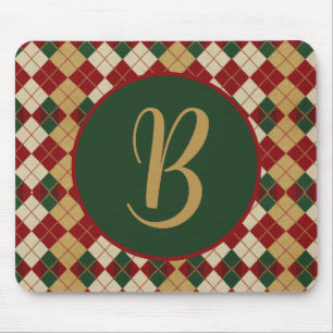 Klassische Raute, Weihnachten/Winter gemustert Mousepad