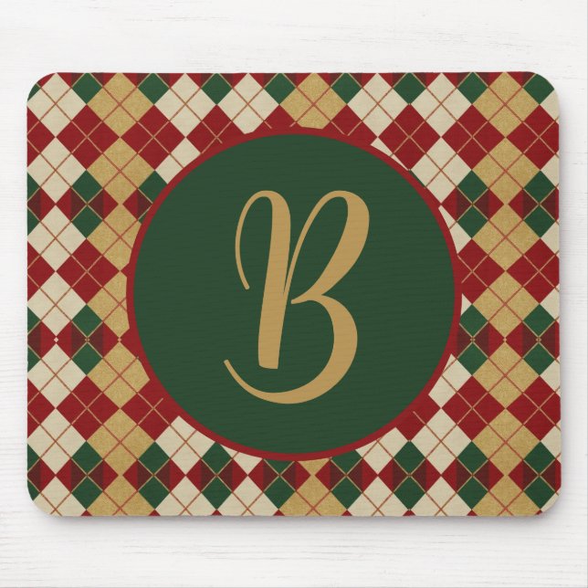 Klassische Raute, Weihnachten/Winter gemustert Mousepad (Vorne)