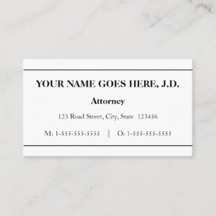 Klassische, rechtliche Berufliche Visitenkarte