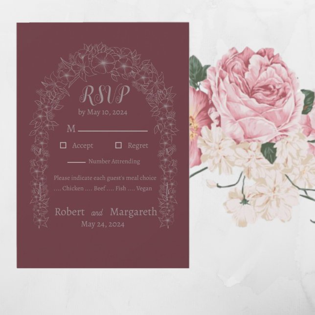 Klassische Red Blume Wedding Gate Response Card RSVP Karte (Von Creator hochgeladen)