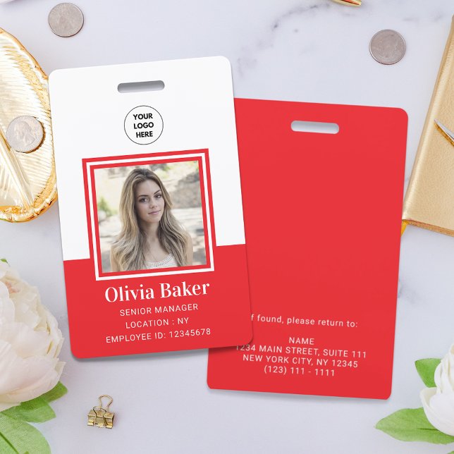 Klassische Red Corporate Name Name Name Mitarbeite Ausweis (Von Creator hochgeladen)