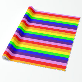 Klassische Regenbogenstreifen Bright Bold Mehrfarb Geschenkpapier