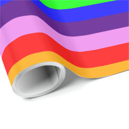 Klassische Regenbogenstreifen Bright Bold Mehrfarb Geschenkpapier