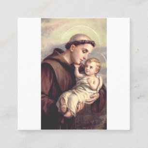 Klassische religiöse Kunst des heiligen Antonius v Quadratische Visitenkarte