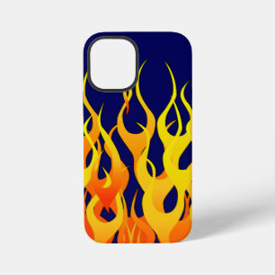 Klassische Rennflammen auf Navyblau iPhone 12 Mini Hülle