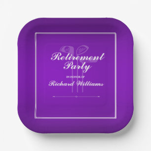 Klassische Rente Golf Clubs Thema Lila White Pappteller