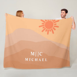 klassische Retro abstrakte moderne Bergwelle Fleecedecke