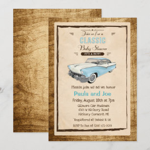 Klassische Retro-Autobaby-Party-Einladung Einladung