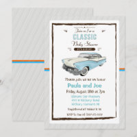 Klassische Retro-Autobaby-Party-Einladung
