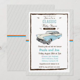 Klassische Retro-Autobaby-Party-Einladung Einladung
