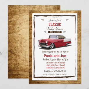 Klassische Retro-Autobaby-Party-Einladung Einladung